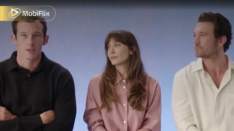 Elizabeth Olsen as Joan showing the emotional impact and heartfelt acting in the eternity movie 2025
