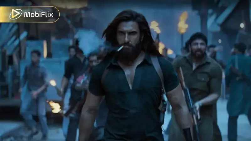 Movie poster of Dhurandhar featuring Ranveer Singh in a spy action thriller role, a major contributor to the 2025 indian movie box office collection.