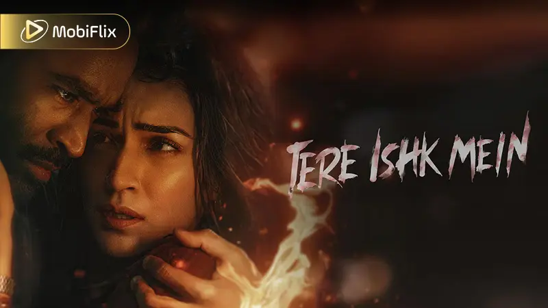Dhanush and Kriti Sanon in a romantic scene from Tere Ishk Mein, a verified hit in the indian movie box office collection for 2025.