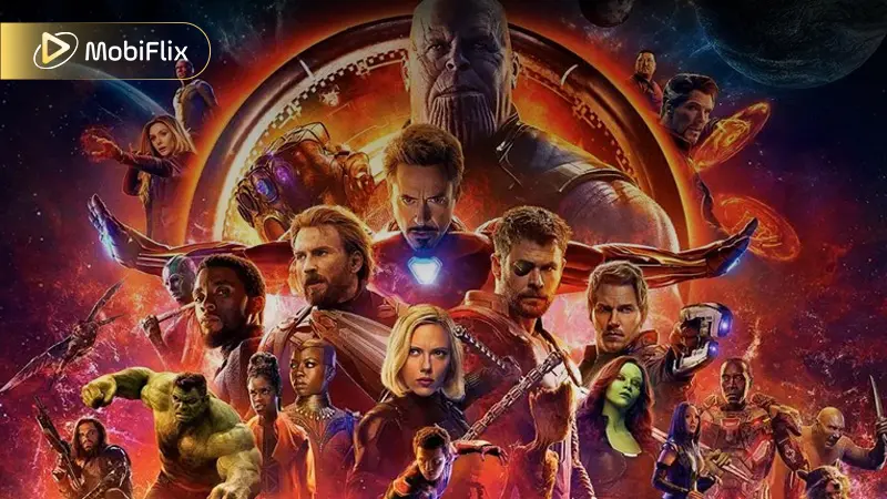 Thanos Wielding the Completed Infinity Gauntlet in Avengers: Infinity War