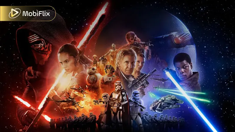 Kylo Ren Ignites His Crossguard Lightsaber in Star Wars: The Force Awakens