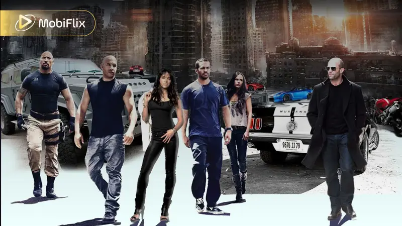 The Main Cast of Furious 7 Overlooking the City