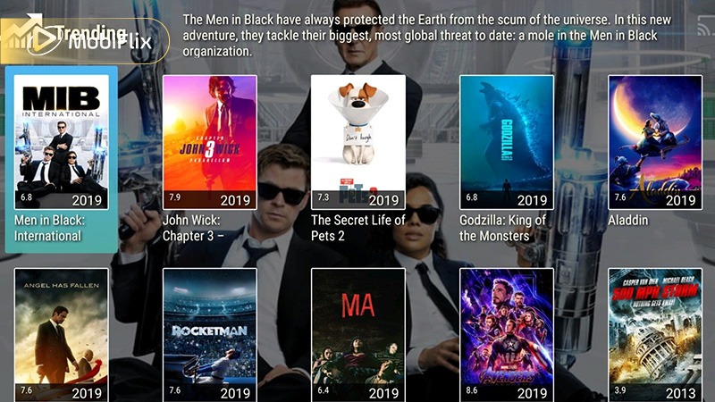 Morph TV library interface showing how users browse movies and TV shows.