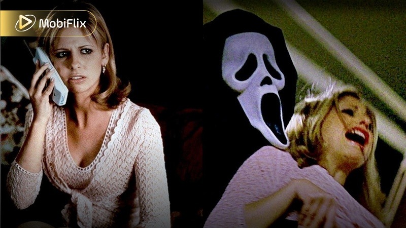 Scream 2 1997 college campus Ghostface copycat killer scene
