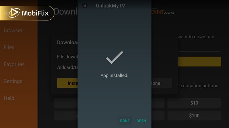 UnlockMyTV Android interface
